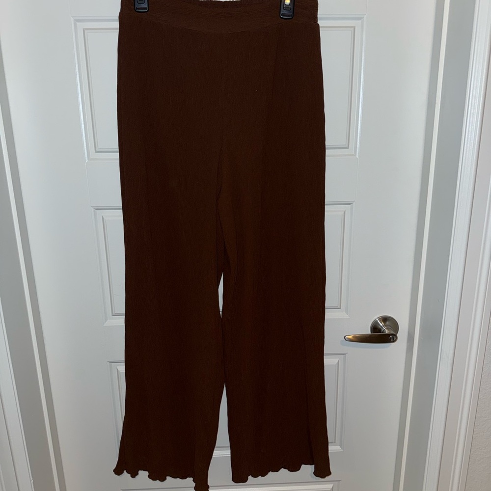 Forever 21 Chocolate Brown Textured Pants